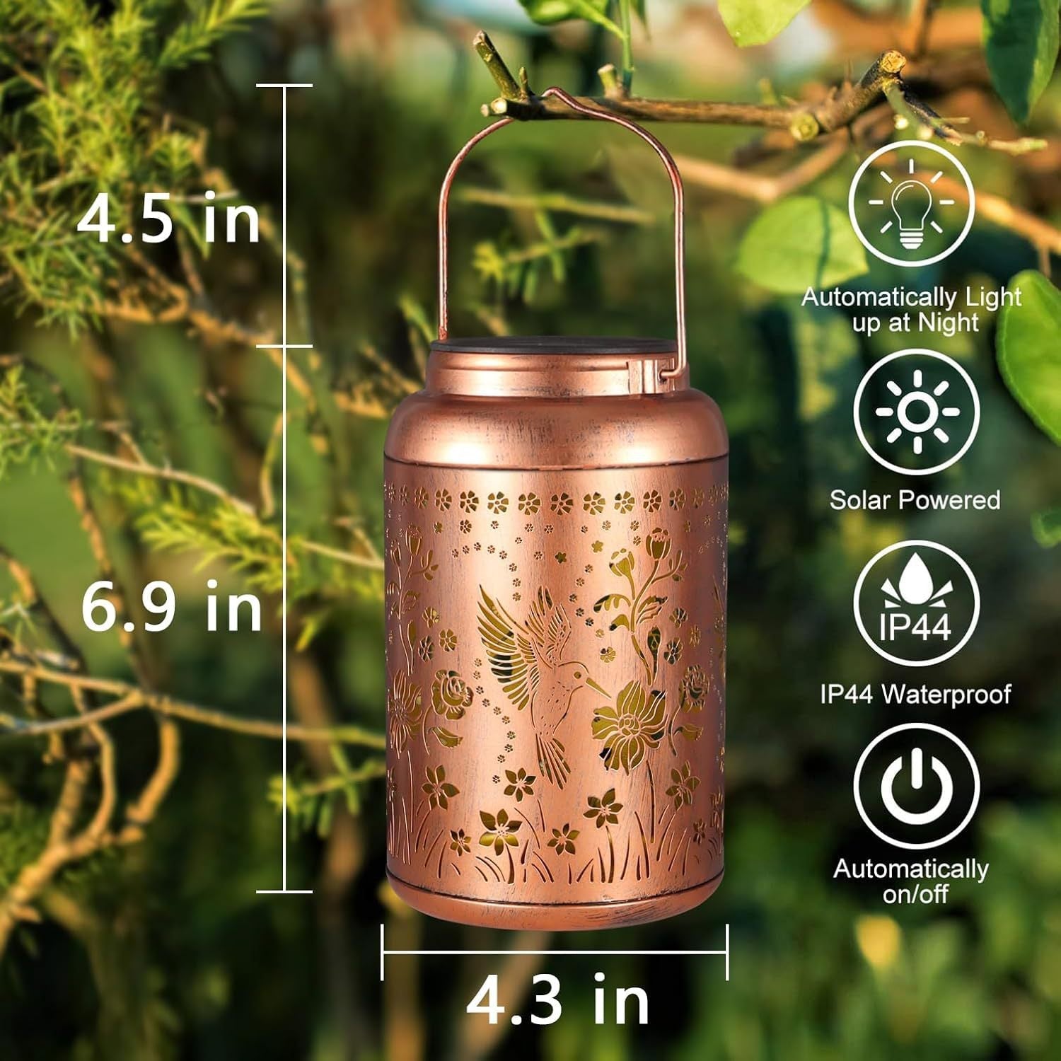 Close up of waterproof solar lantern