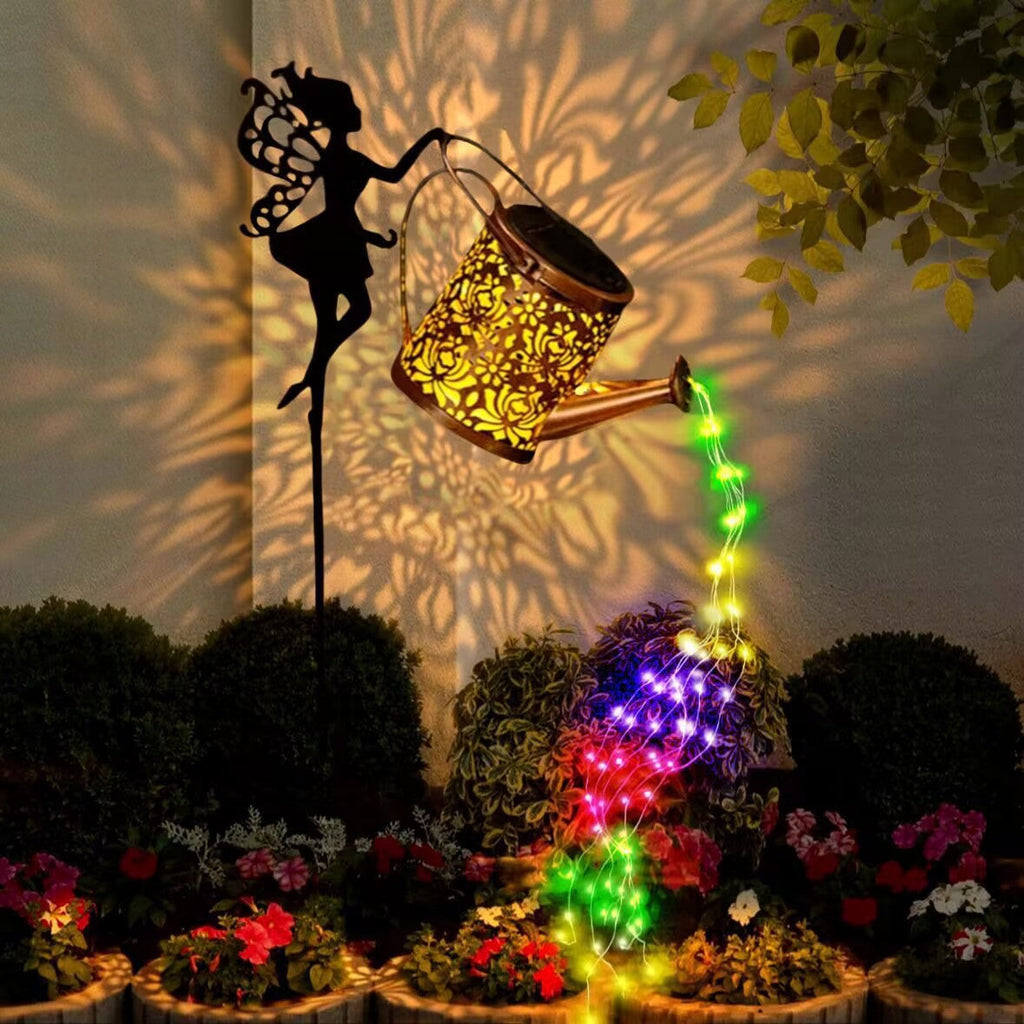 Solar outdoor light installed in garden