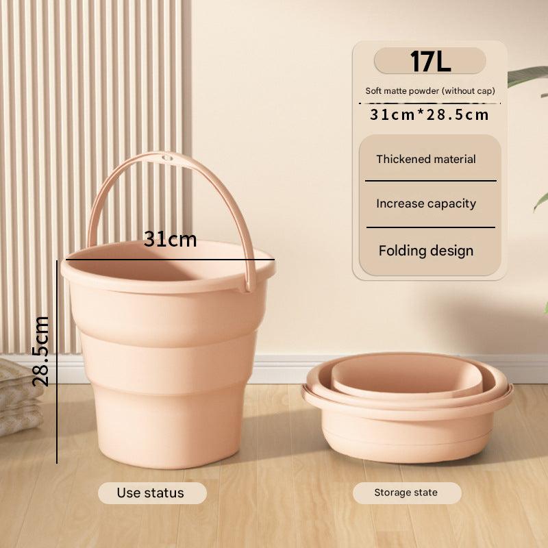 Durable plastic foldable bucket for camping