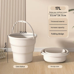 Folded outdoor water bucket for storage