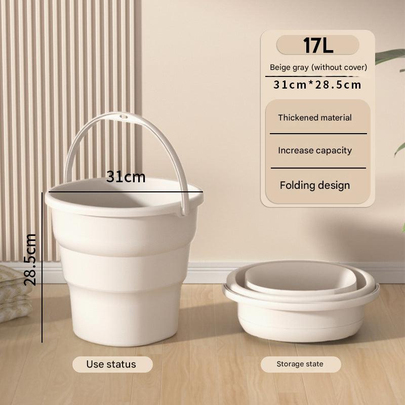 Folded outdoor water bucket for storage
