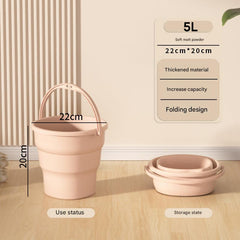 Durable plastic foldable bucket for camping