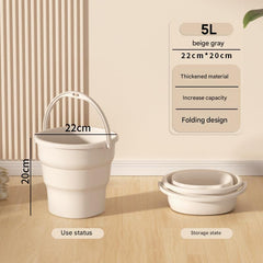 Folded outdoor water bucket for storage