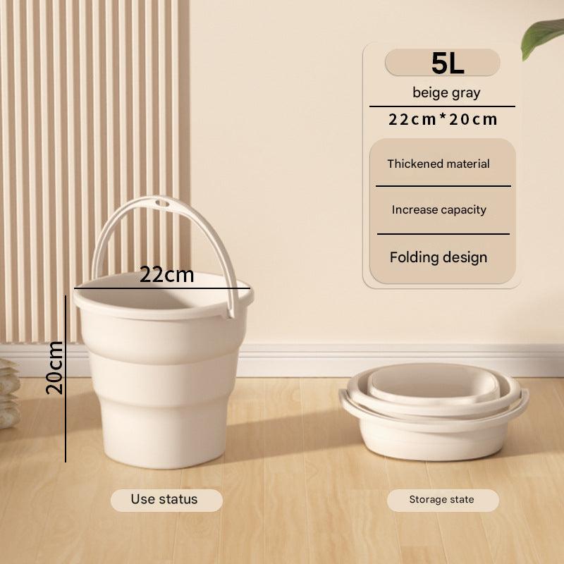 Folded outdoor water bucket for storage