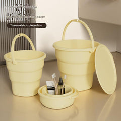 Durable plastic foldable bucket for camping
