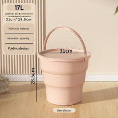 Heavy-duty foldable bucket in action