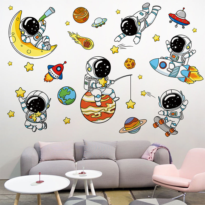 Children's space adventure wall sticker design 2