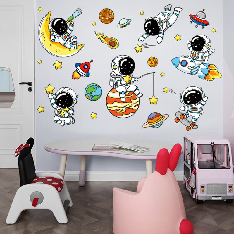 Children's space adventure wall sticker design 4