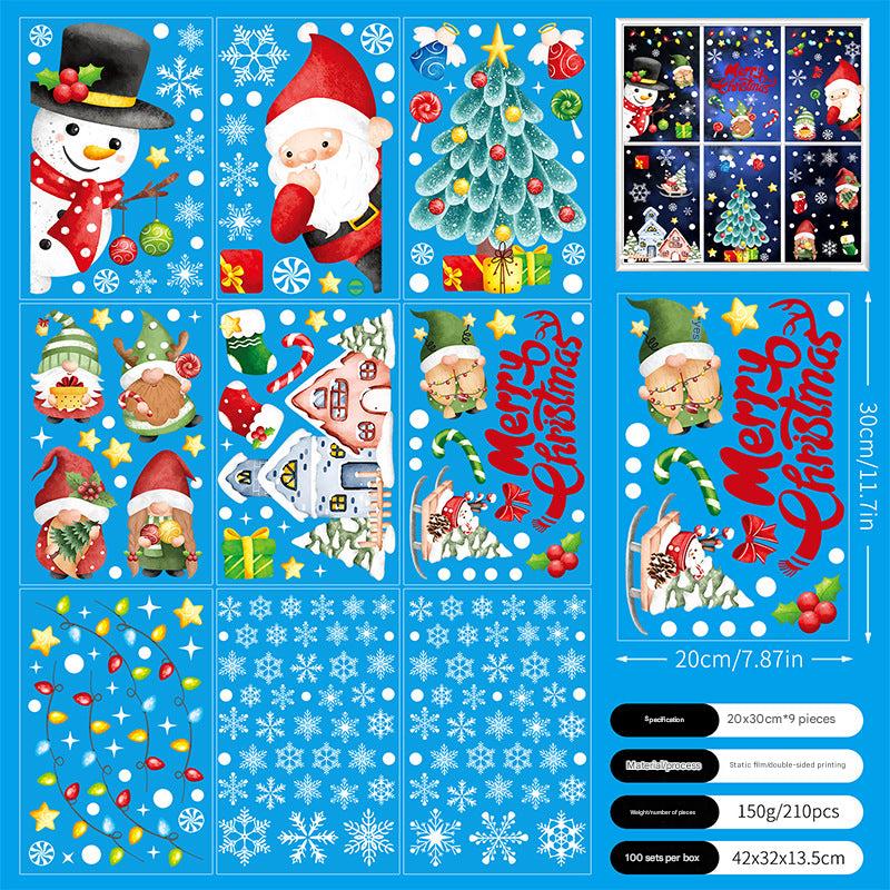 holiday themed window clings