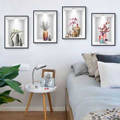 vibrant plant inspired wall art close-up