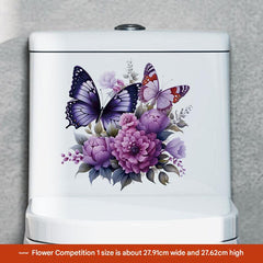 Butterfly toilet sticker application process
