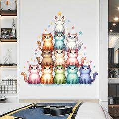 Adorable cat wallpaper in a playroom