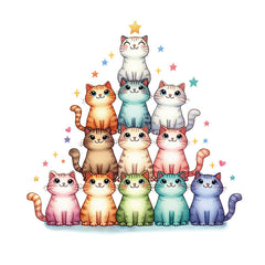 Cute cat stickers applied to a children's wall