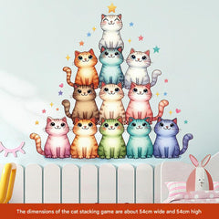 Children's playroom with vibrant cat wall decorations