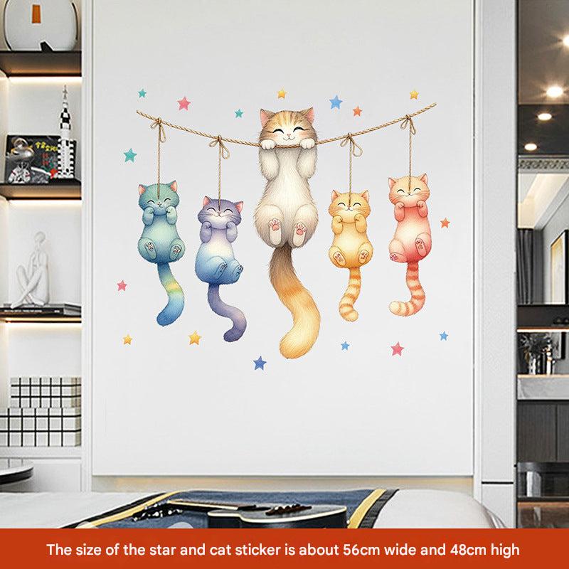 Non-toxic cat wall art for safe play space