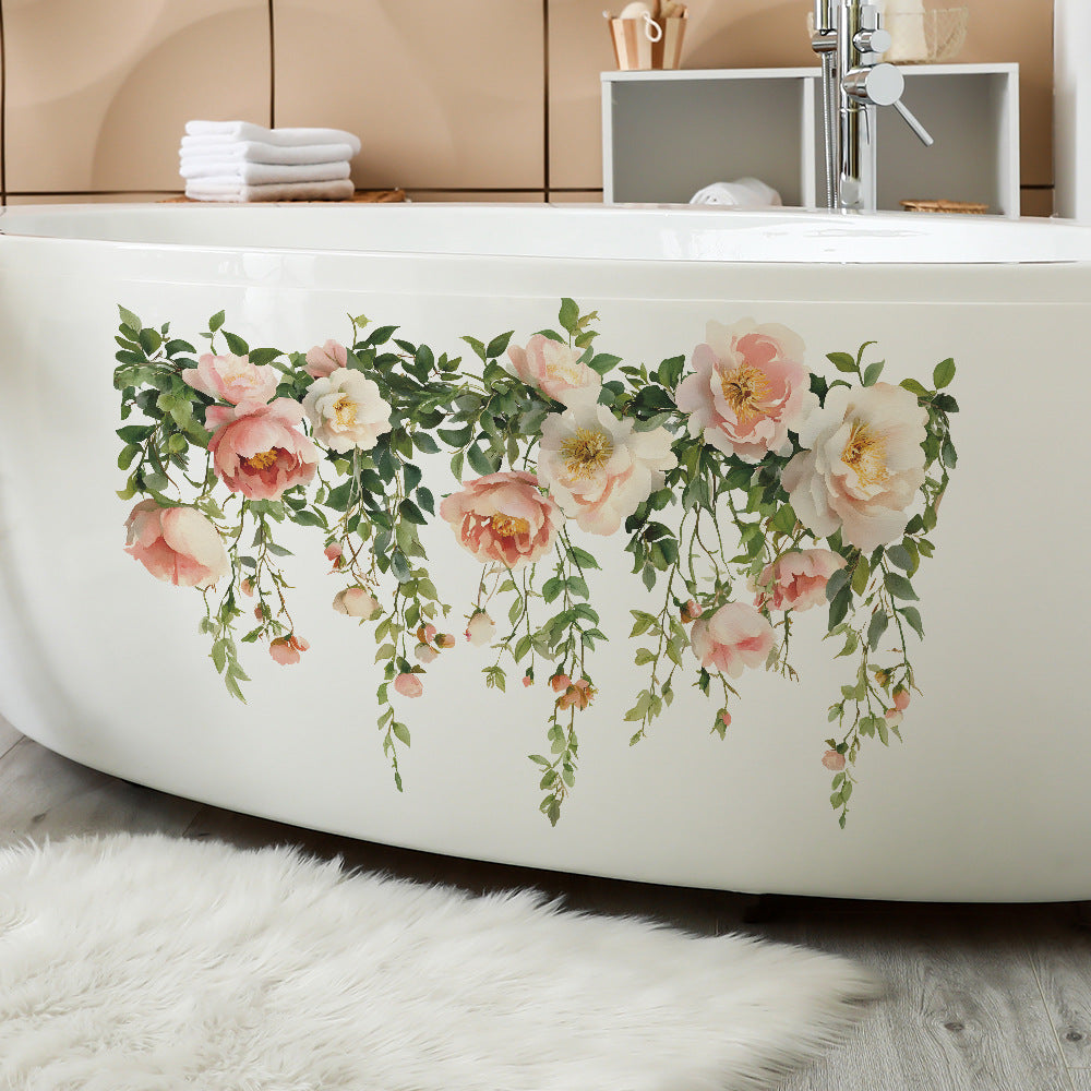 Vibrant rose wall sticker design 2