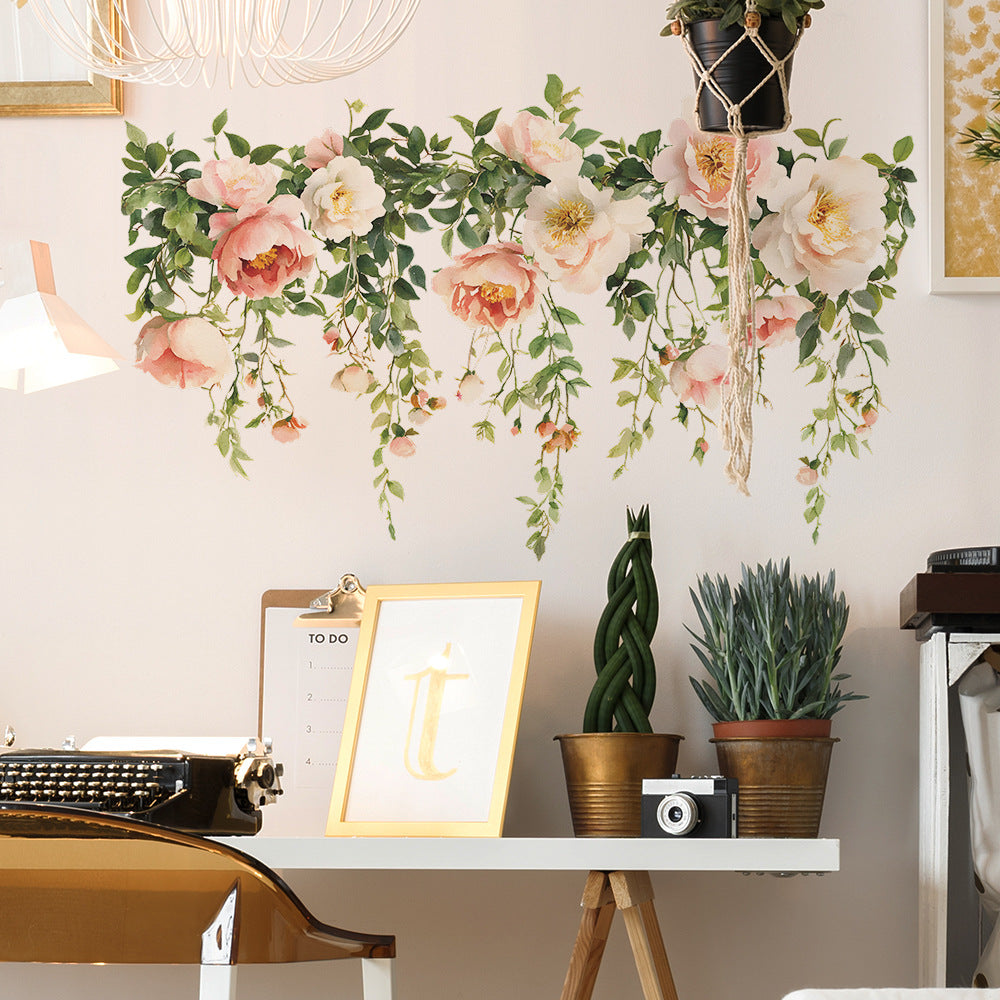 Vibrant rose wall sticker design 3