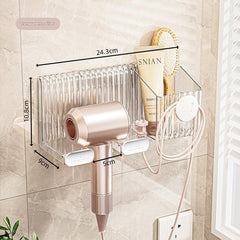 Sleek design of hair dryer storage solution
