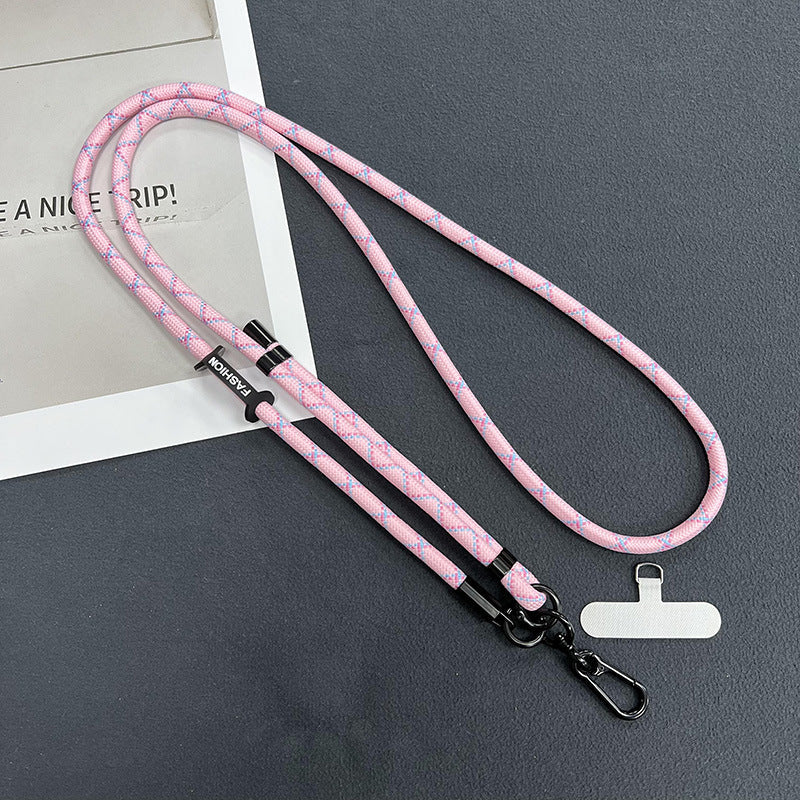 Image of stylish adjustable mobile phone lanyard in use