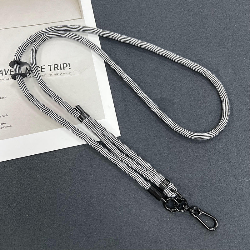Adjustable length feature of the phone lanyard
