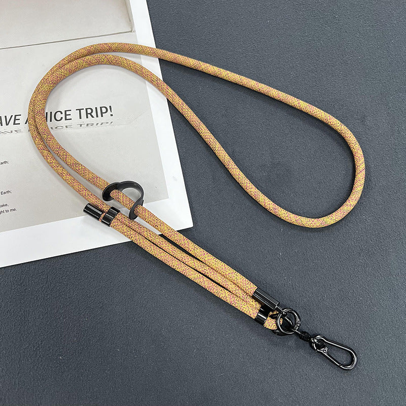 Mobile phone lanyard in a fashionable setting