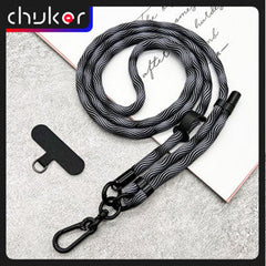 Adjustable length feature of the phone lanyard