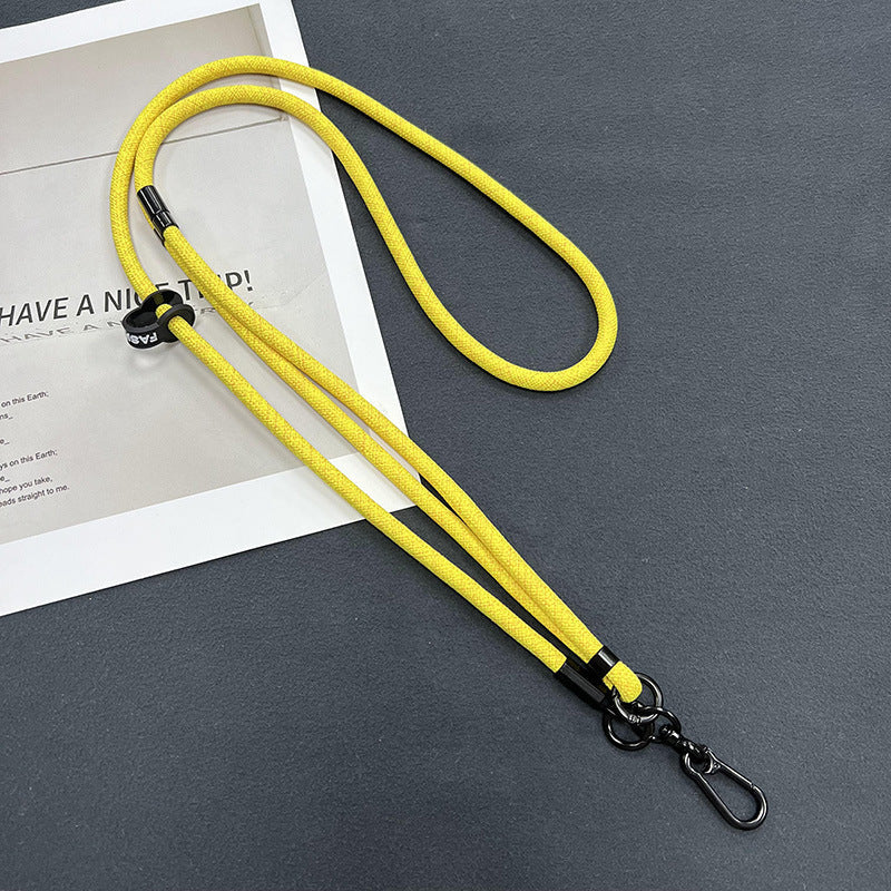 Adjustable length feature of the phone lanyard