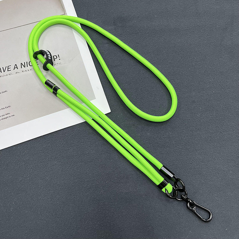 Mobile phone lanyard in a fashionable setting