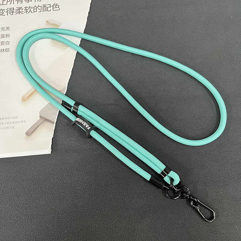Image of stylish adjustable mobile phone lanyard in use