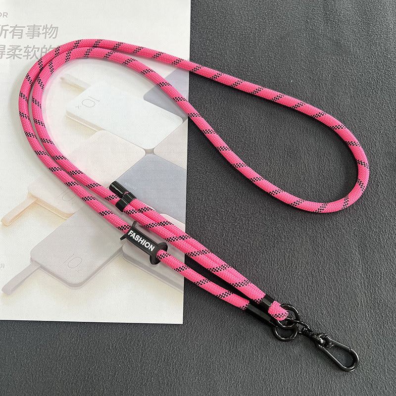 Image of stylish adjustable mobile phone lanyard in use