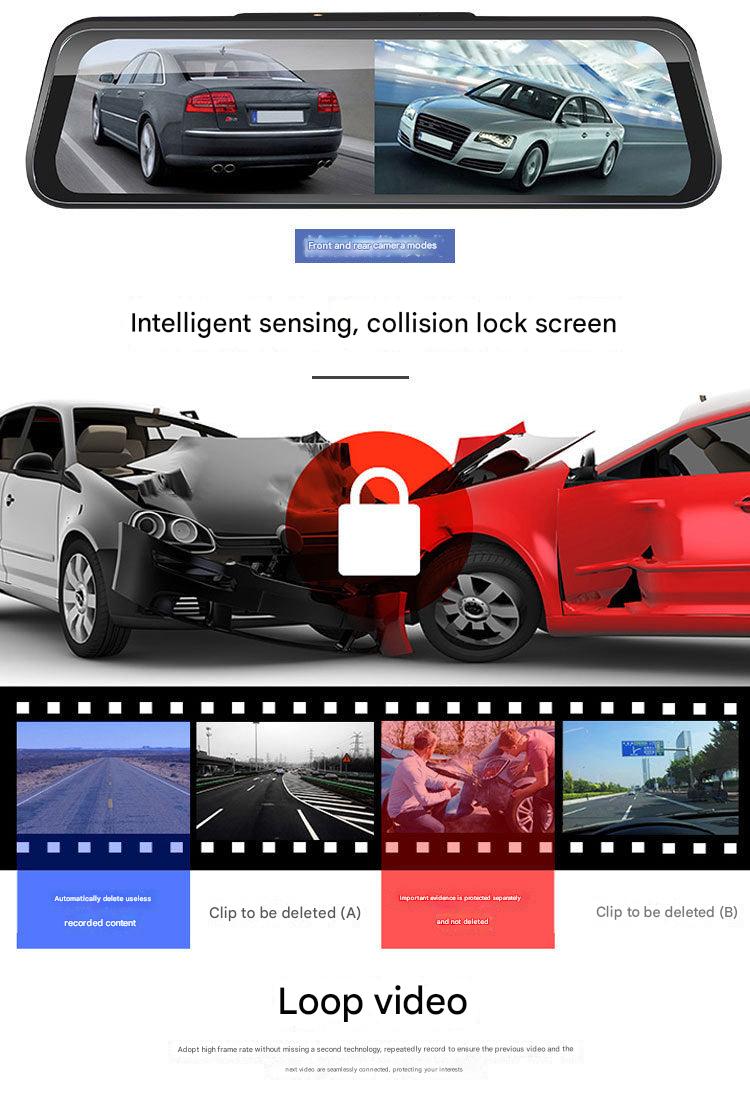 Touchscreen interface of the dash cam displayed