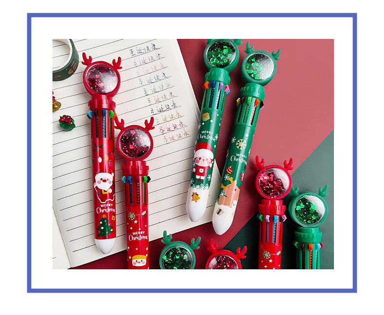Pens with festive illustrations for holiday writing