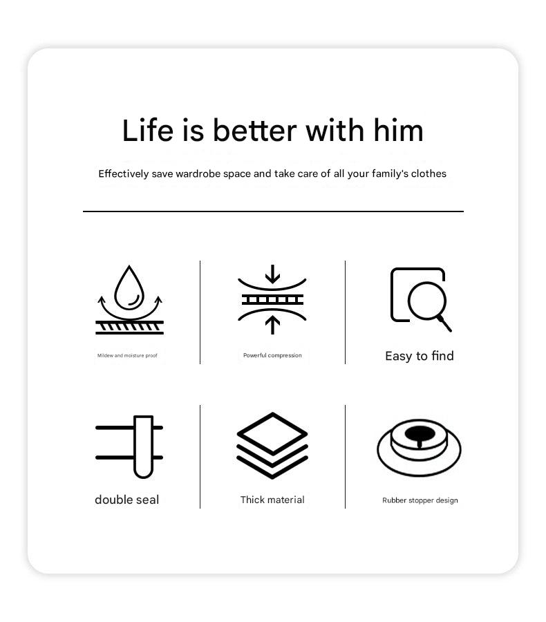 Vacuum compression bag for bedding