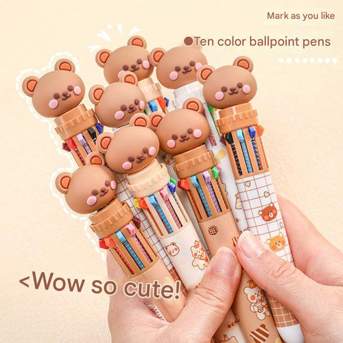 image of 10-colour retractable pen set