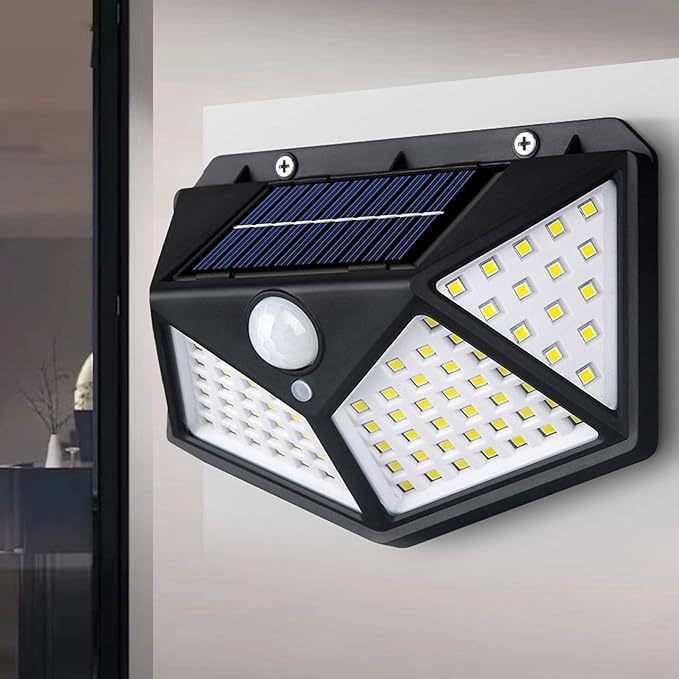 close-up of solar motion sensor light