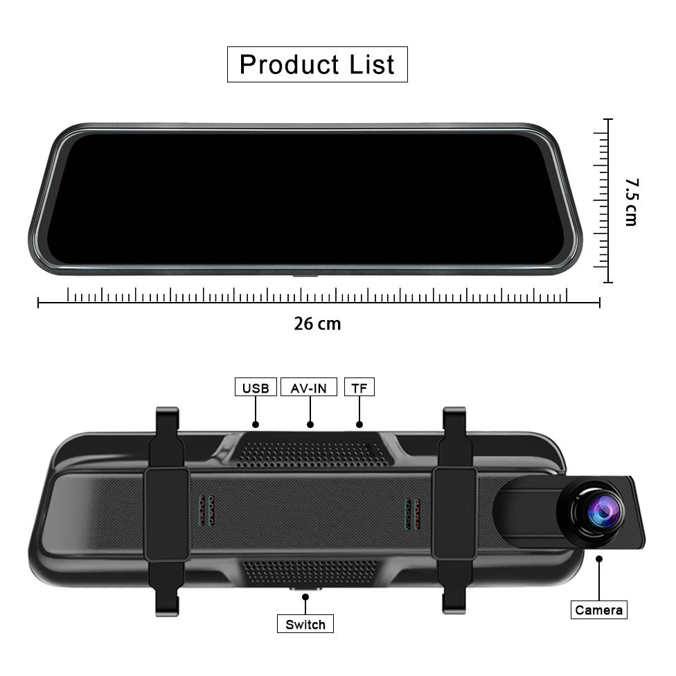 Installation process of the dash cam on rearview mirror