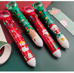 Decorated Christmas stationery featuring multicoloured pens