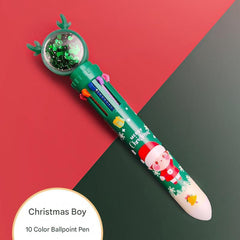 Vibrant inks of retractable pens in festive colours