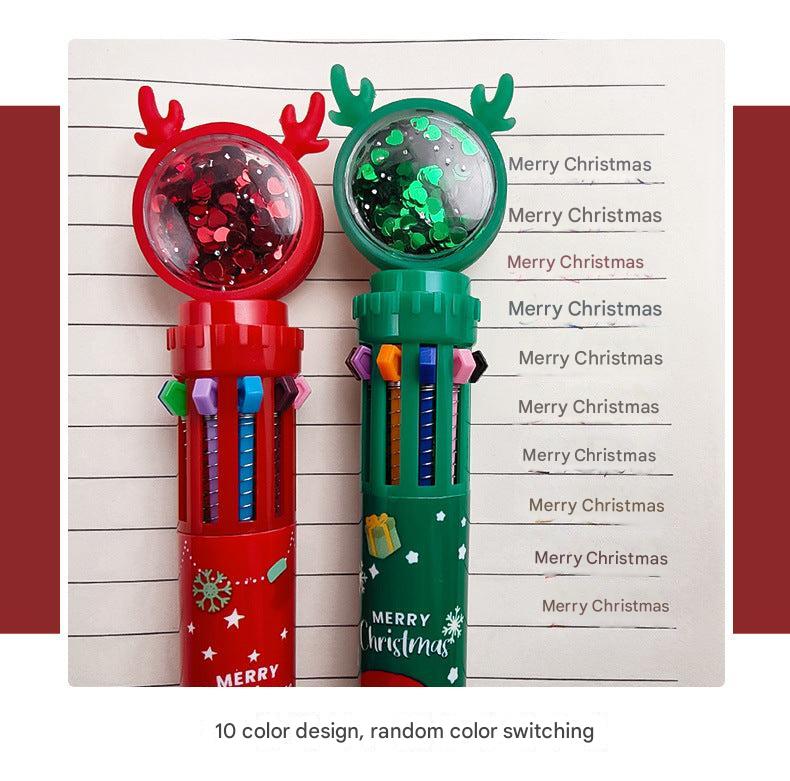 Vibrant inks of retractable pens in festive colours