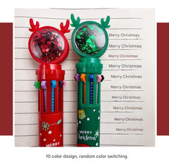Vibrant inks of retractable pens in festive colours