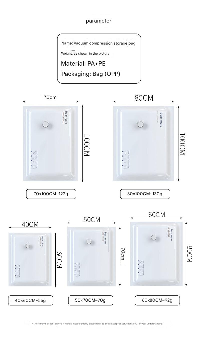 Multiple vacuum bags displayed