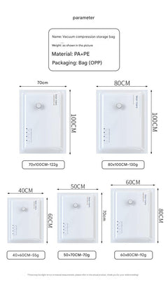 Multiple vacuum bags displayed