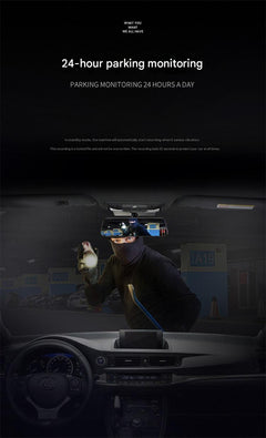 Close-up of dash cam controls and settings