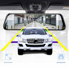 Rear view of the car with the dash cam active