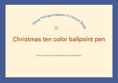 Retractable pens with festive designs on white background