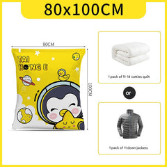 Large vacuum storage bag with animal print