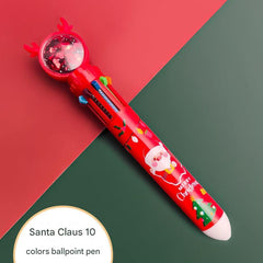 Decorated Christmas stationery featuring multicoloured pens
