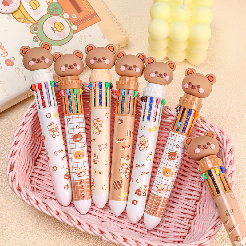 close-up of cartoon-themed ballpoint pens