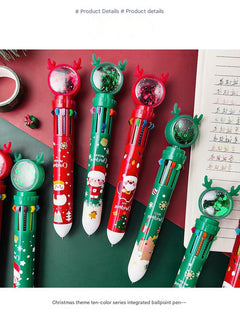 Decorated Christmas stationery featuring multicoloured pens