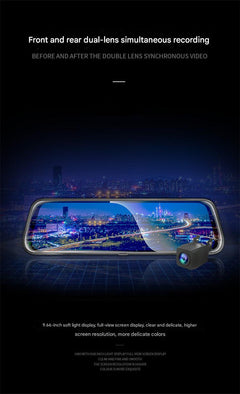 Front view of the 10-inch dual lens dash cam